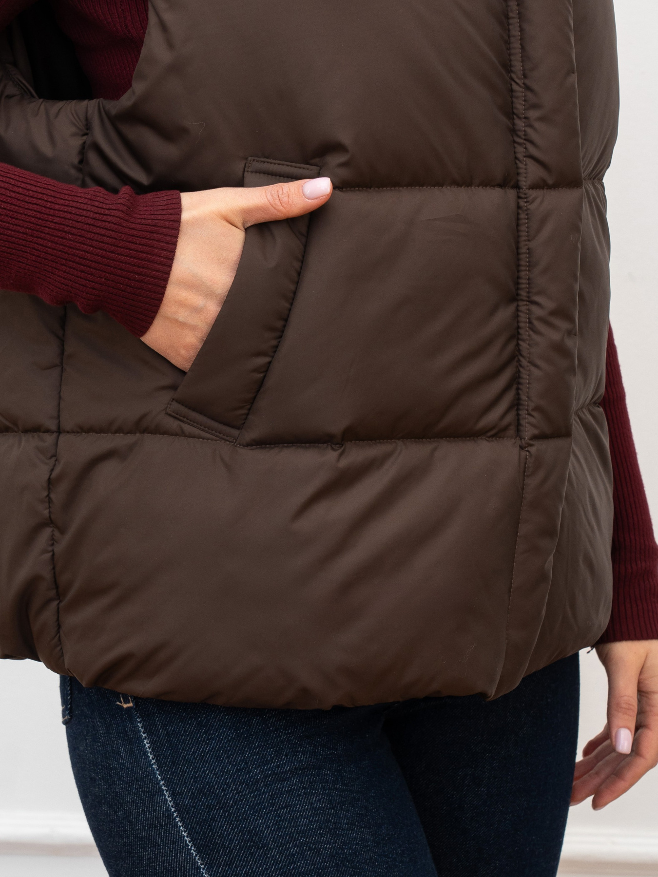 Жилетка демисезонная женская модель 1150-BM-brown Фото