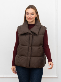Жіноча демісезонна жилетка модель 1150-BM-brown Фото