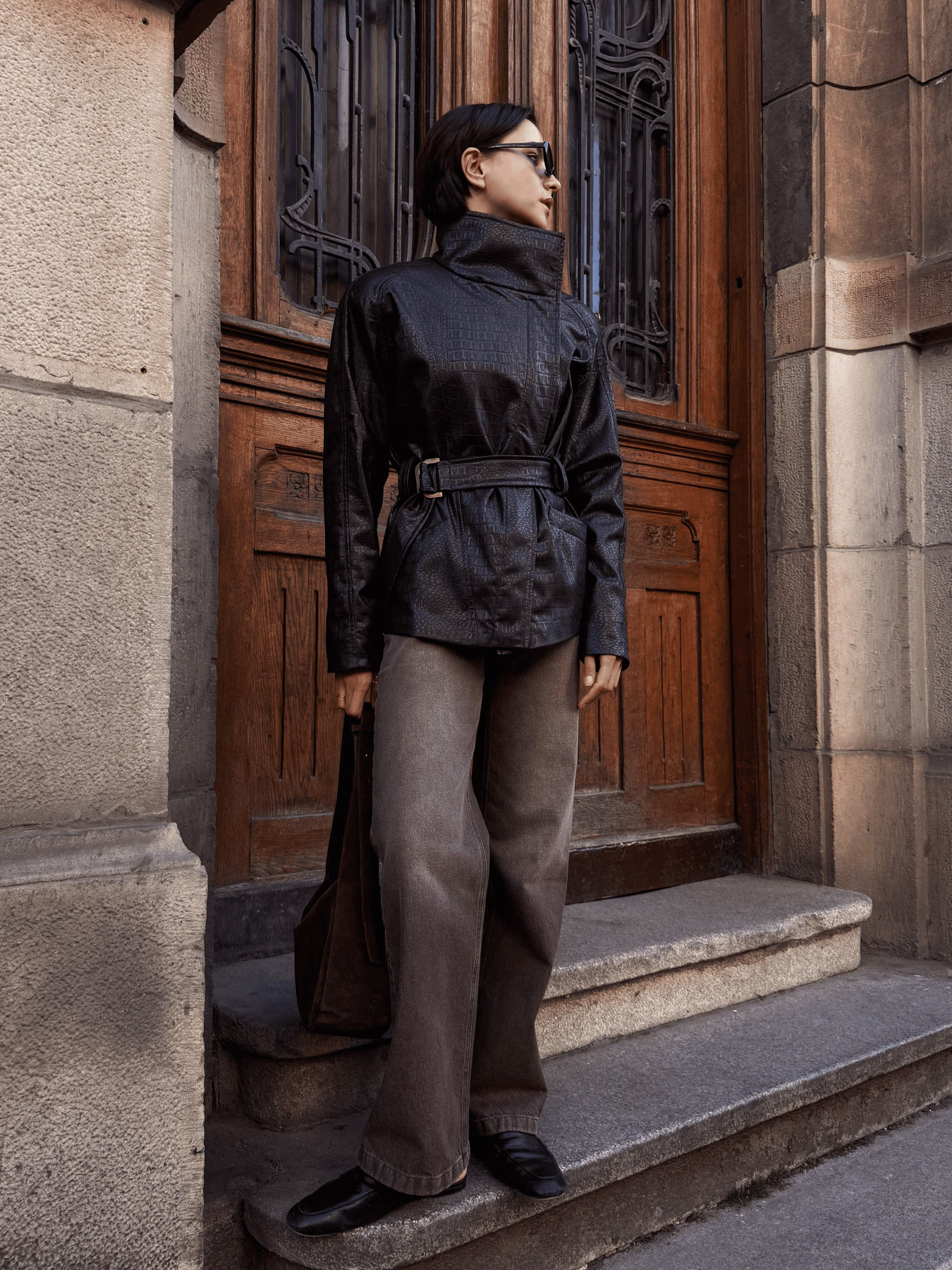 Прямі коричневі джинси на середній посадці модель AG-2012-BROWN Фото