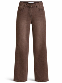 Прямые коричневые джинсы на средней посадке модель AG-2012-BROWN Фото