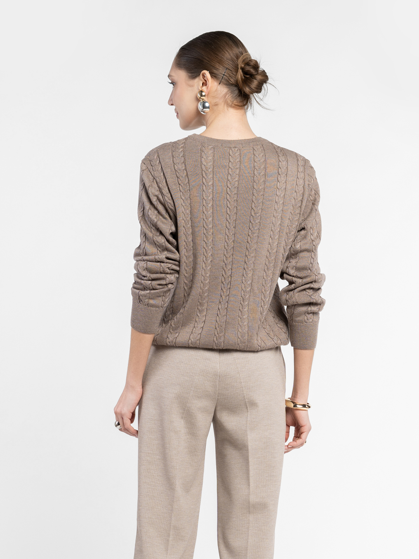 Свитер женский W10.57.16.531 Arber бежевый трикотажный модель W10.57.16.531 Фото