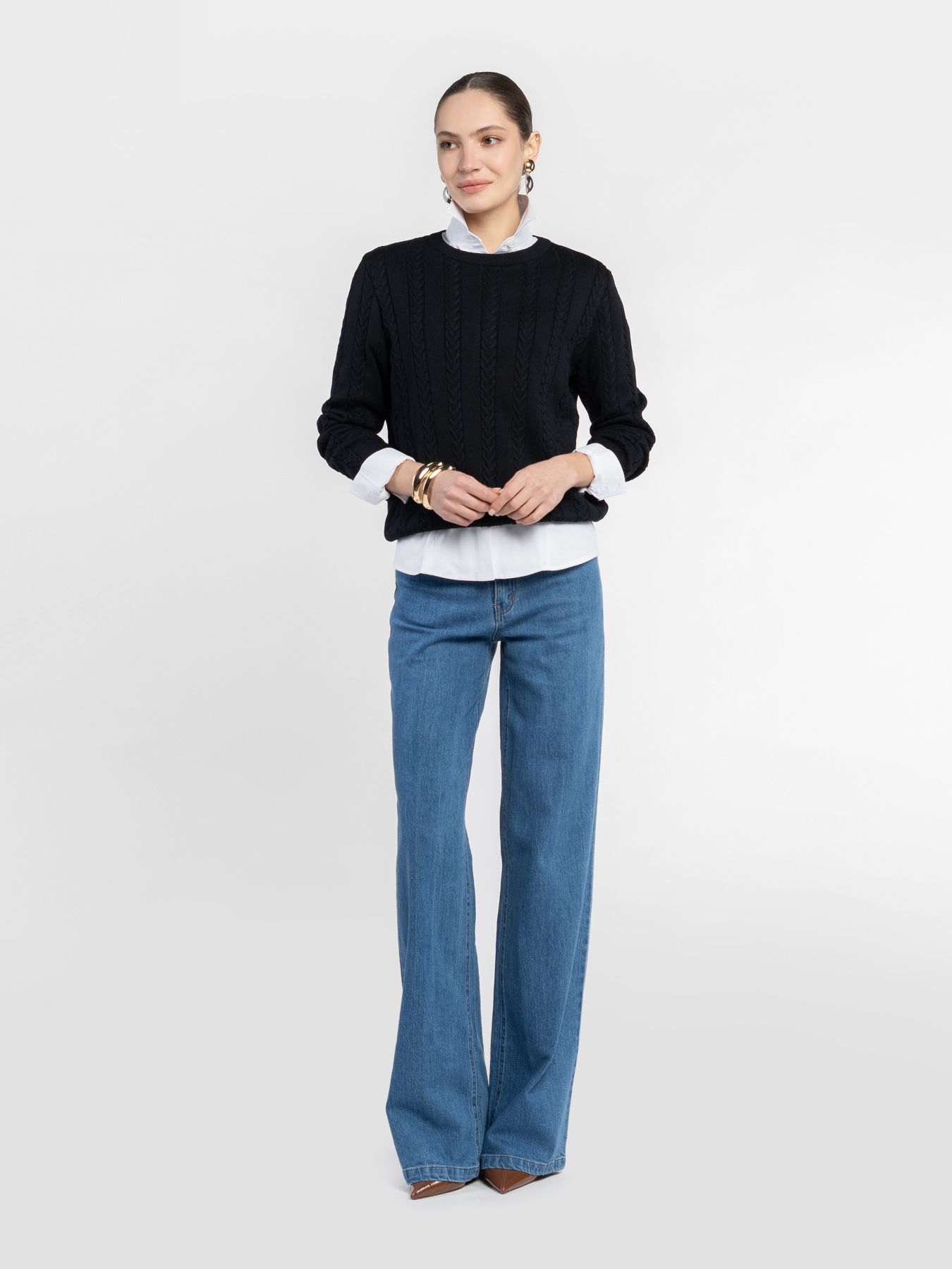 Свитер женский W10.60.02.535 Arber черный трикотажный модель W10.60.02.535 Фото