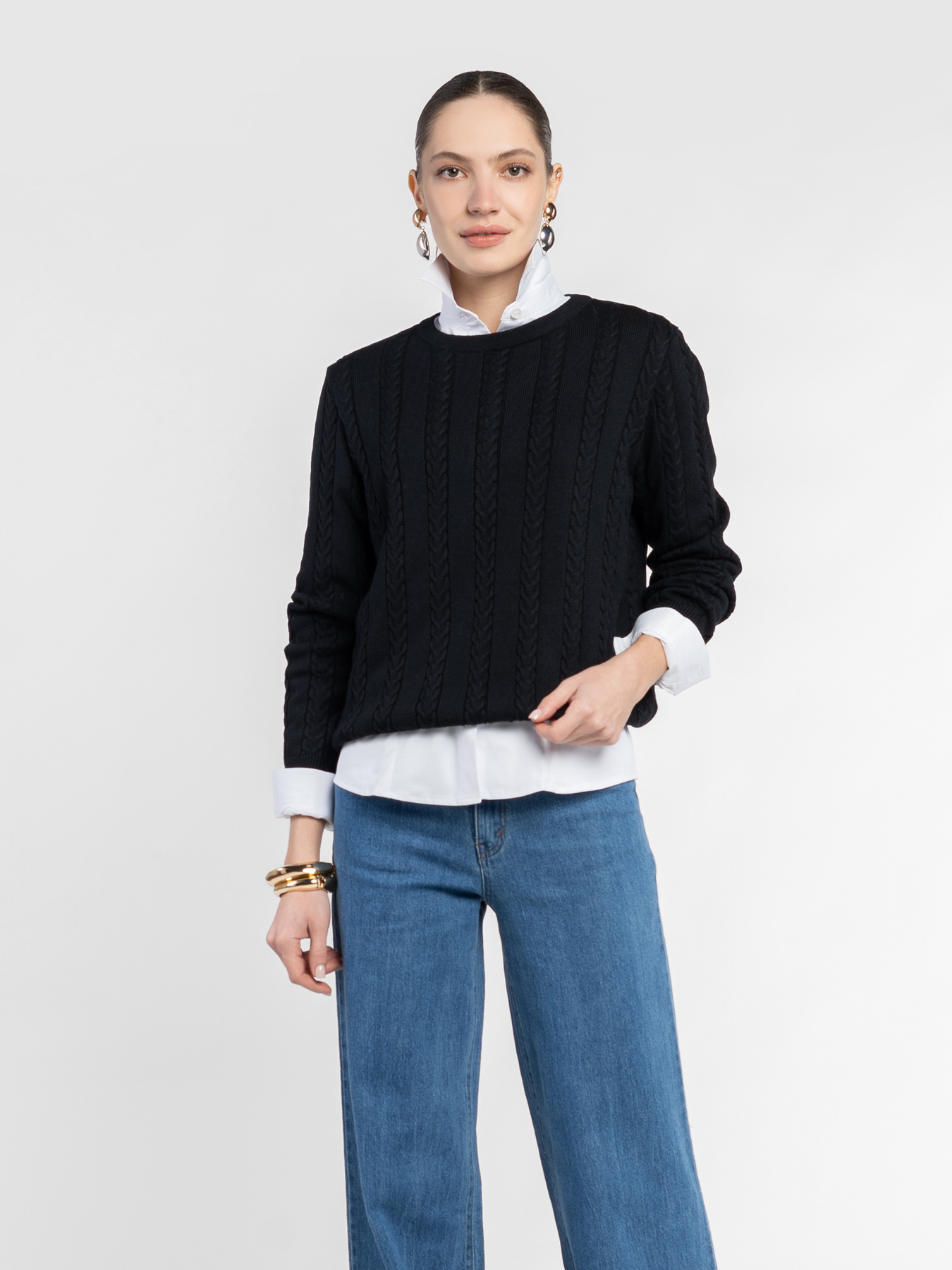 Свитер женский W10.60.02.535 Arber черный трикотажный модель W10.60.02.535 Фото