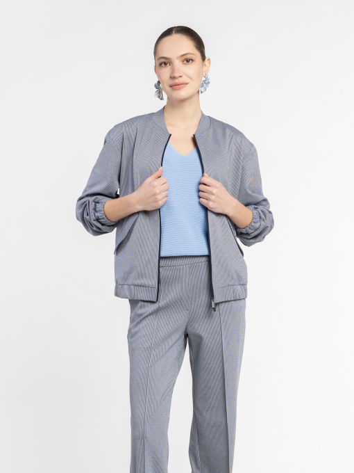 Бомбер жіночий W17.02.07.612 Arber синій трикотажний модель W17.02.07.612 Фото