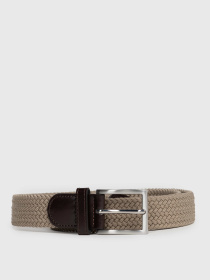 Ремінь чоловічий M06.08.60.611 молочний плетений зі шкіряними вставками модель M06.08.60.611 Фото