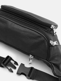 Мужская кожаная сумка Borsa Leather модель K1381bl-black Фото