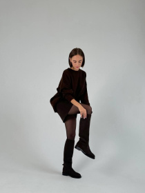 Сапоги-трубы из натурального нубука на меху коричневые (619/соната) модель P_199634-S38_199634 Сапоги-трубы из натурального нубука на меху коричневые (619/соната) модель P_199634-S38_199634 Фото