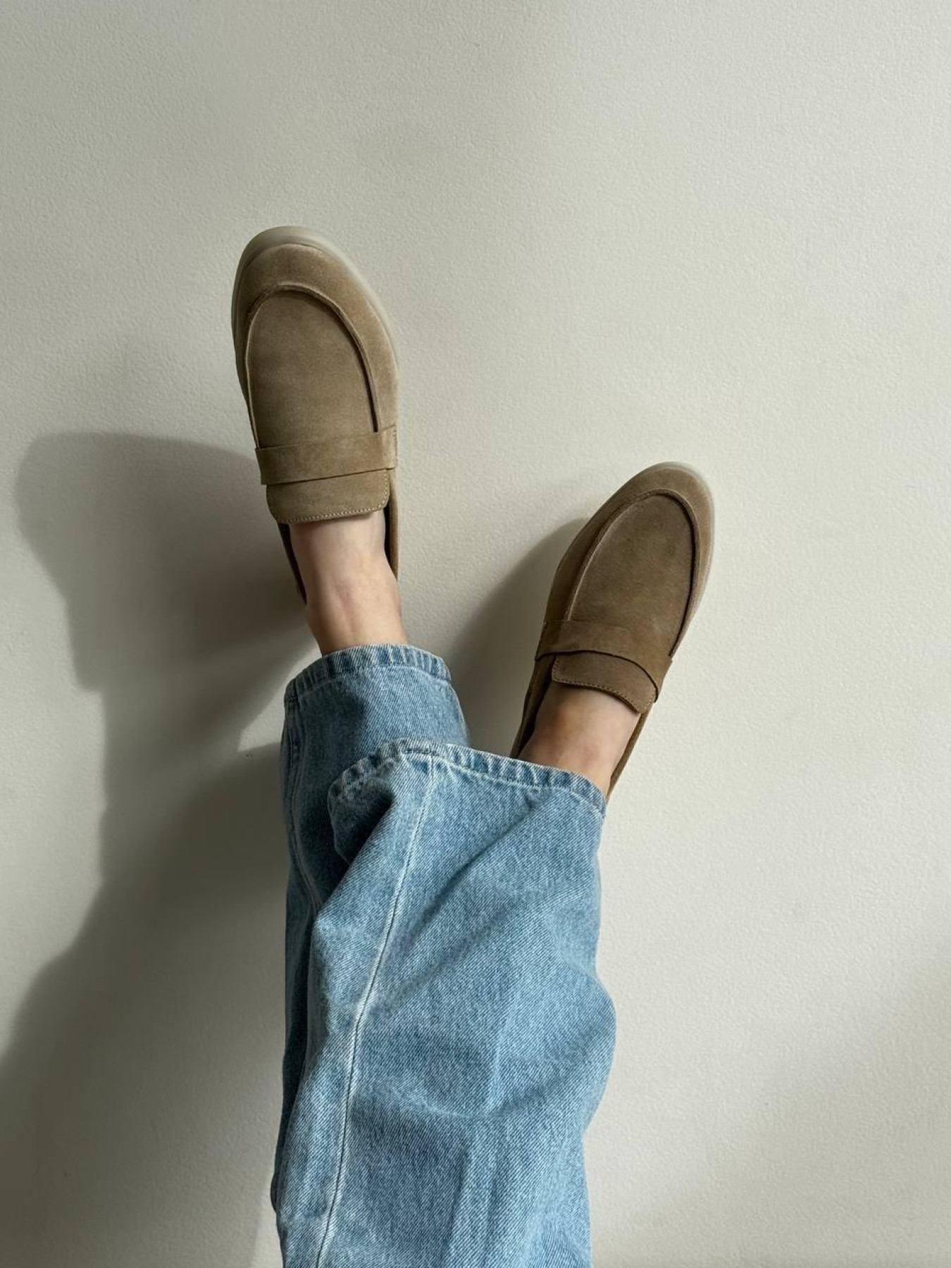 Лофери з натуральної замші на шкіряній устілці Світлий беж (154/Хіларі2) модель P_228747-S35_228747 Фото