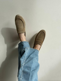 Лофери з натуральної замші на шкіряній устілці Світлий беж (154/Хіларі2) модель P_228747-S35_228747 Фото