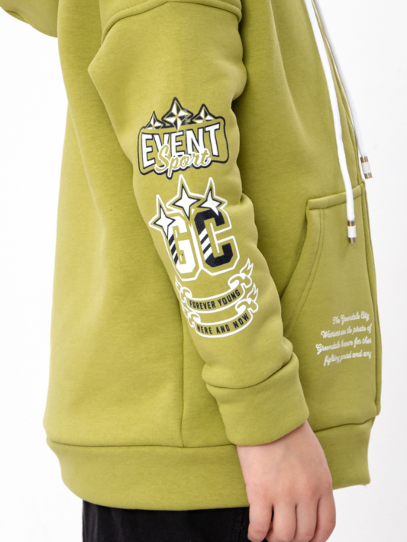 Тепла толстовка для хлопчика на блискавці та принтом, Оливковий Носи Своє (6395-025-33-4) модель 6395-025-33-4-olivka-gc Фото