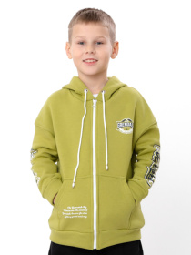 Тепла толстовка для хлопчика на блискавці та принтом, Оливковий Носи Своє (6395-025-33-4) модель 6395-025-33-4-olivka-gc Фото