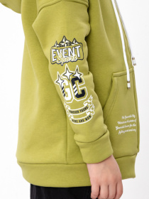 Тепла толстовка для хлопчика на блискавці та принтом, Оливковий Носи Своє (6395-025-33-4) модель 6395-025-33-4-olivka-gc Фото