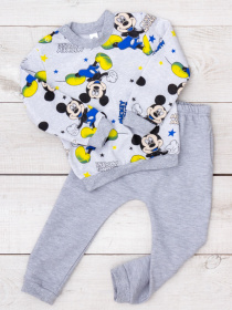 Утеплений ясельний комплект для хлопчика (світшот та штани), Сірий Носи Своє (5063-024-4) модель 5063-024-4-mickey-srij Фото