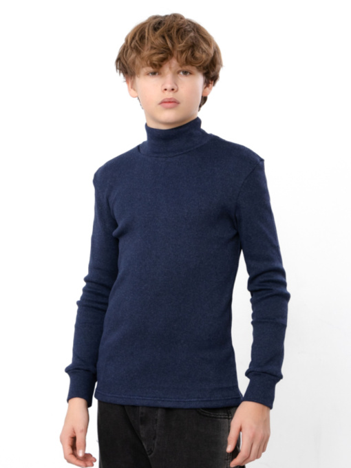 Утеплена водолазка в рубчик (унісекс) дитяча, Темно-синій Носи Своє (6068-021) модель 6068-021-chornilxno-sinj Фото