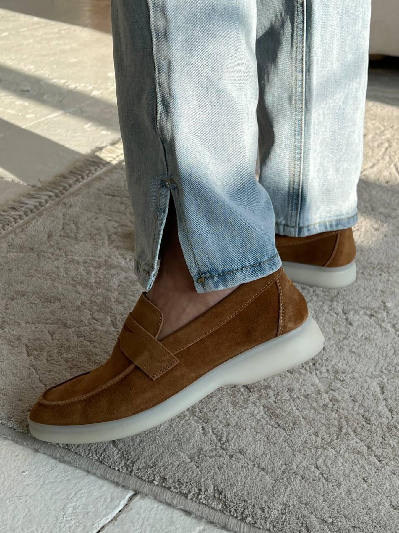 Лоферы из натуральной замши фигурная перемычка Виски (154-16/Хиллари2) модель P_4945-S38_4945 Фото