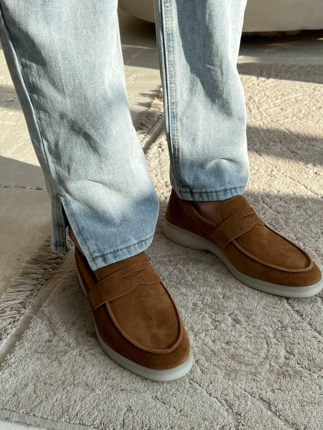 Лоферы из натуральной замши фигурная перемычка Виски (154-16/Хиллари2) модель P_4945-S38_4945 Фото