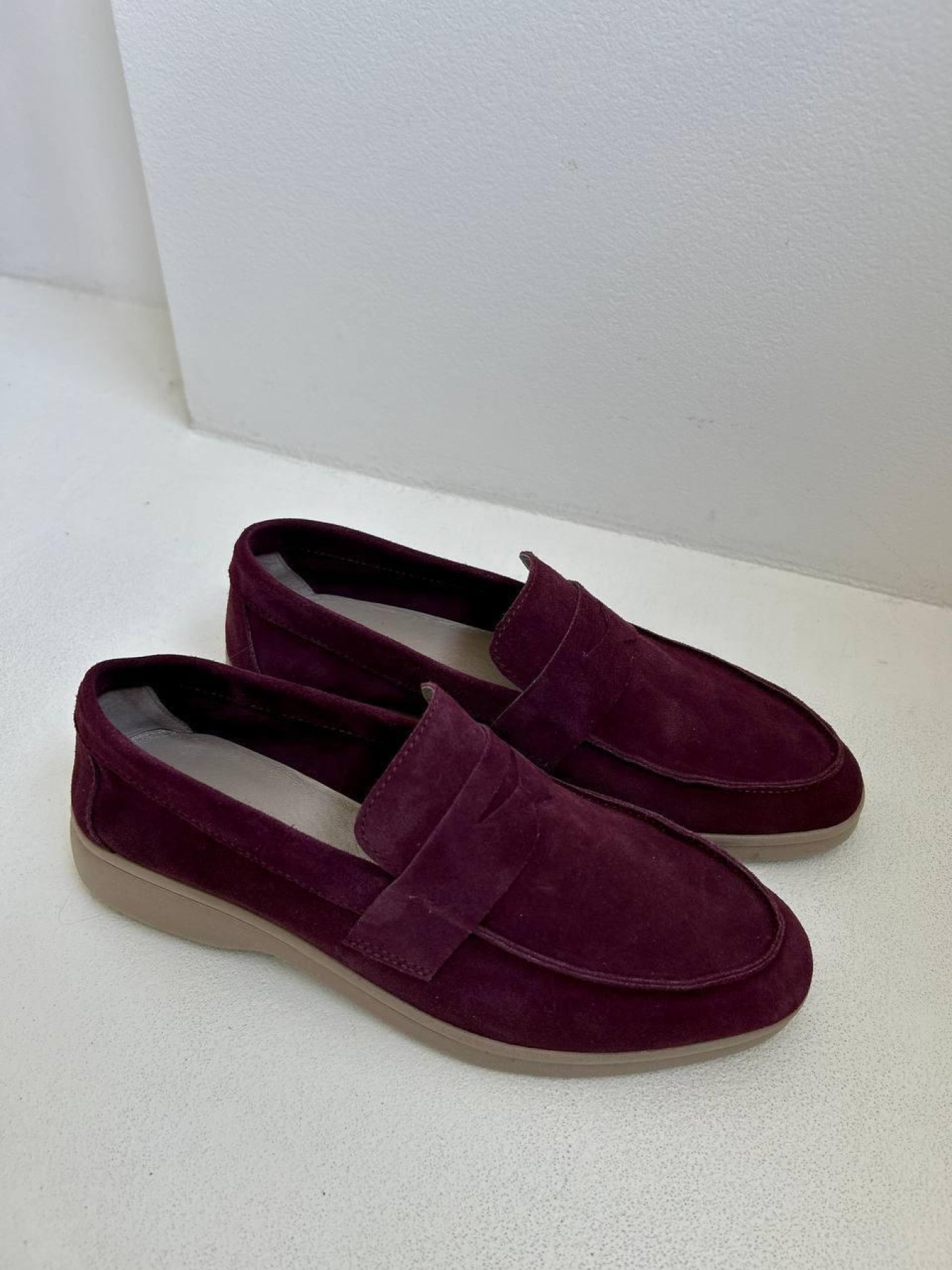 Замшеві Жіночі Лофери 105.store  (2780325072) колір бордовий