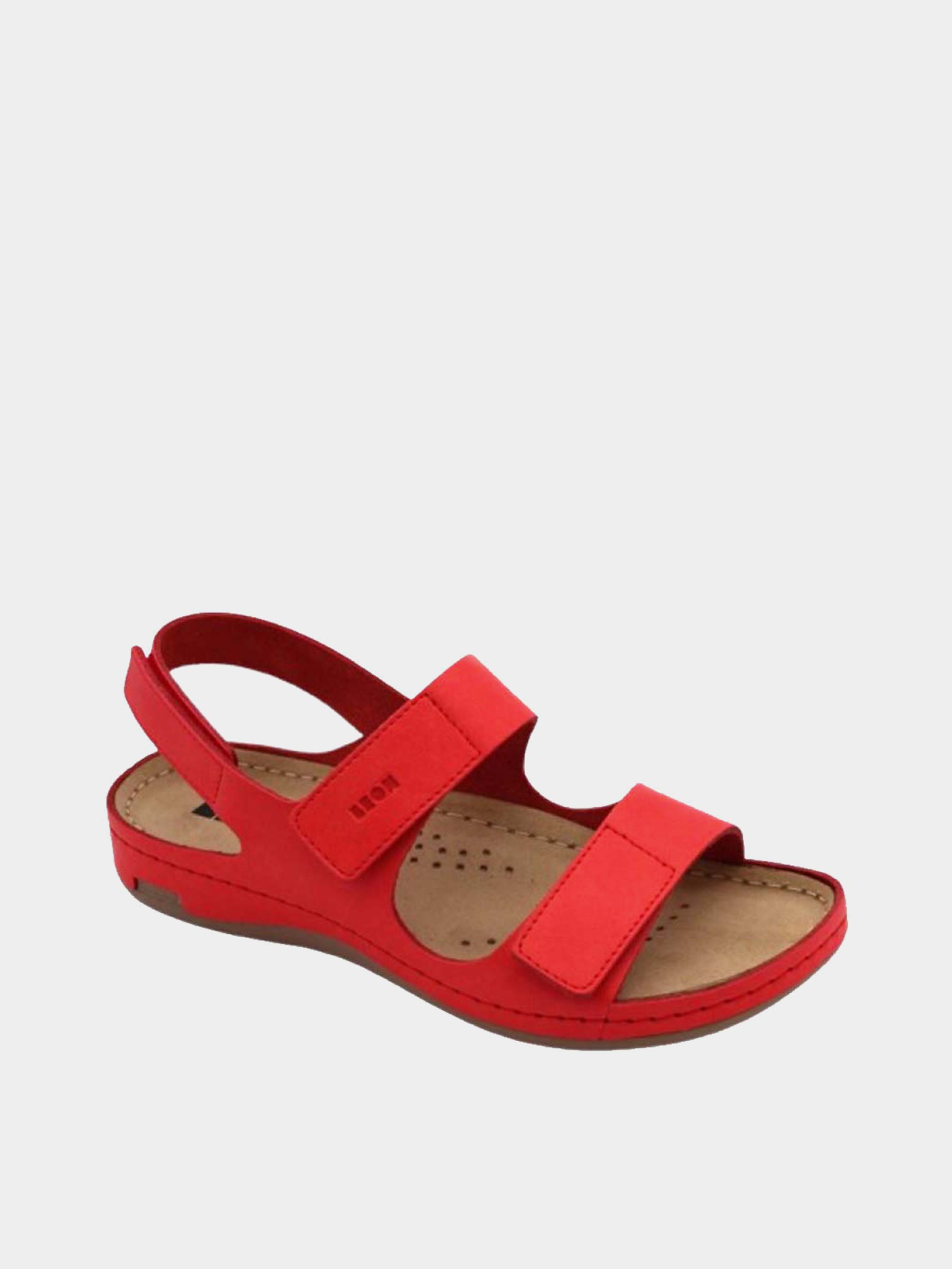 Шкіряні Жіночі Сандалії Leon  (966-Red) колір червоний Leon - купити в Україні
