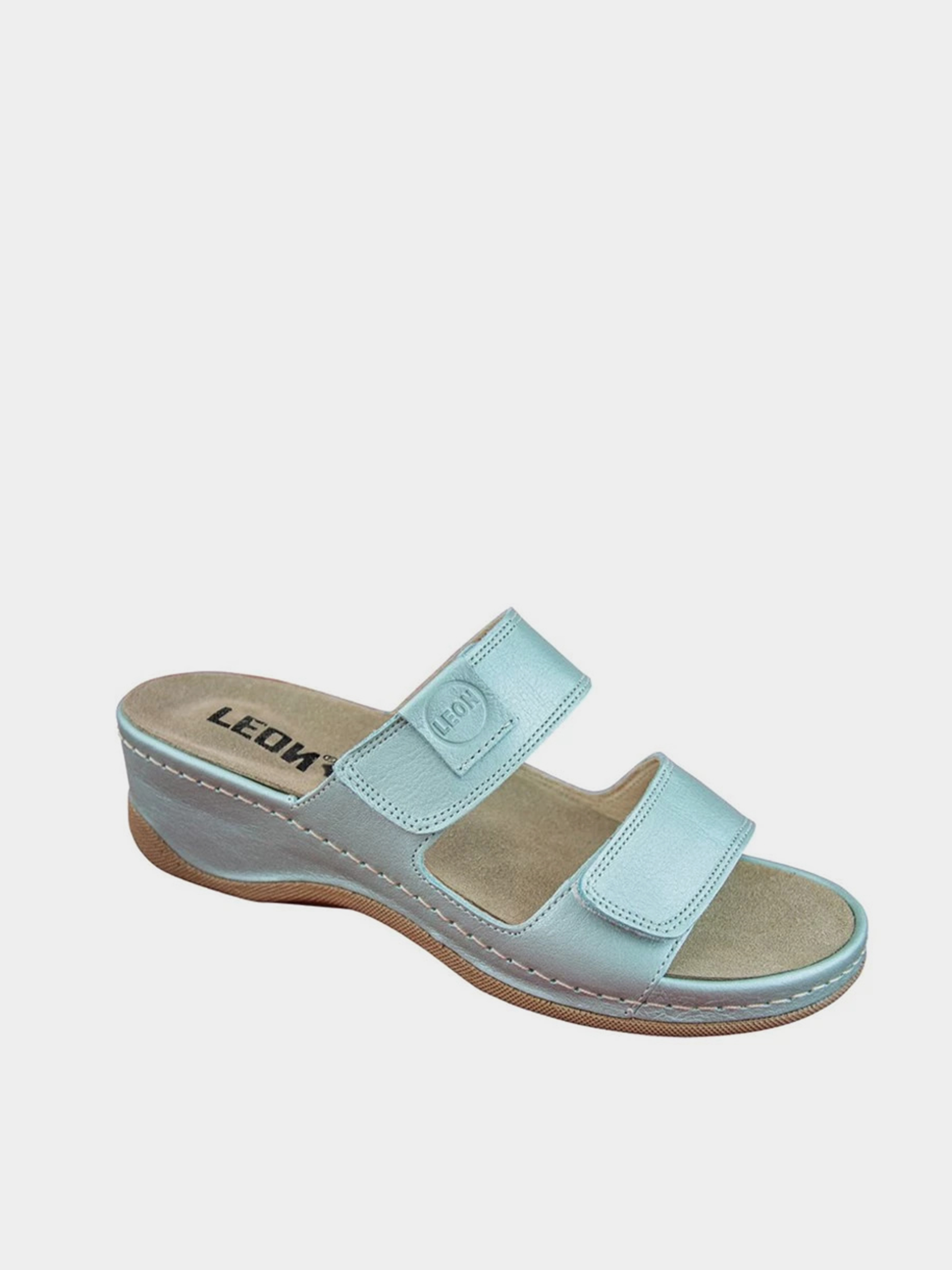 Шкіряні Жіночі Шльопанці Leon  (2020-Turquoise) колір бірюзовий Leon - купити в Україні