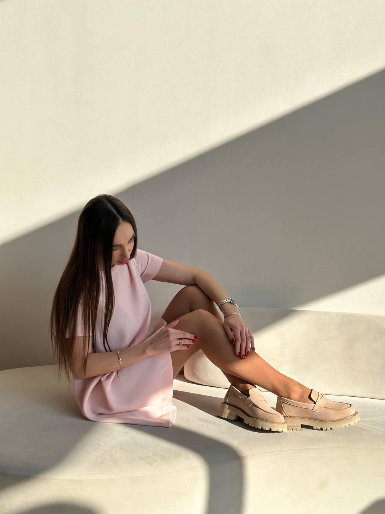 Лофери з натурального нубуку фігурна перемичка Беж (154.astra38w266) 38 модель P_138763-S36_138763 Фото