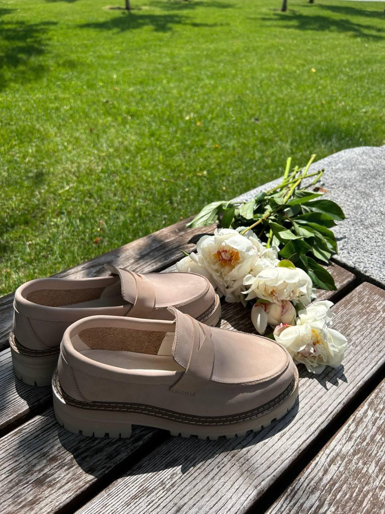 Лофери з натурального нубуку фігурна перемичка Беж (154.astra38w266) 38 модель P_138763-S36_138763 Фото