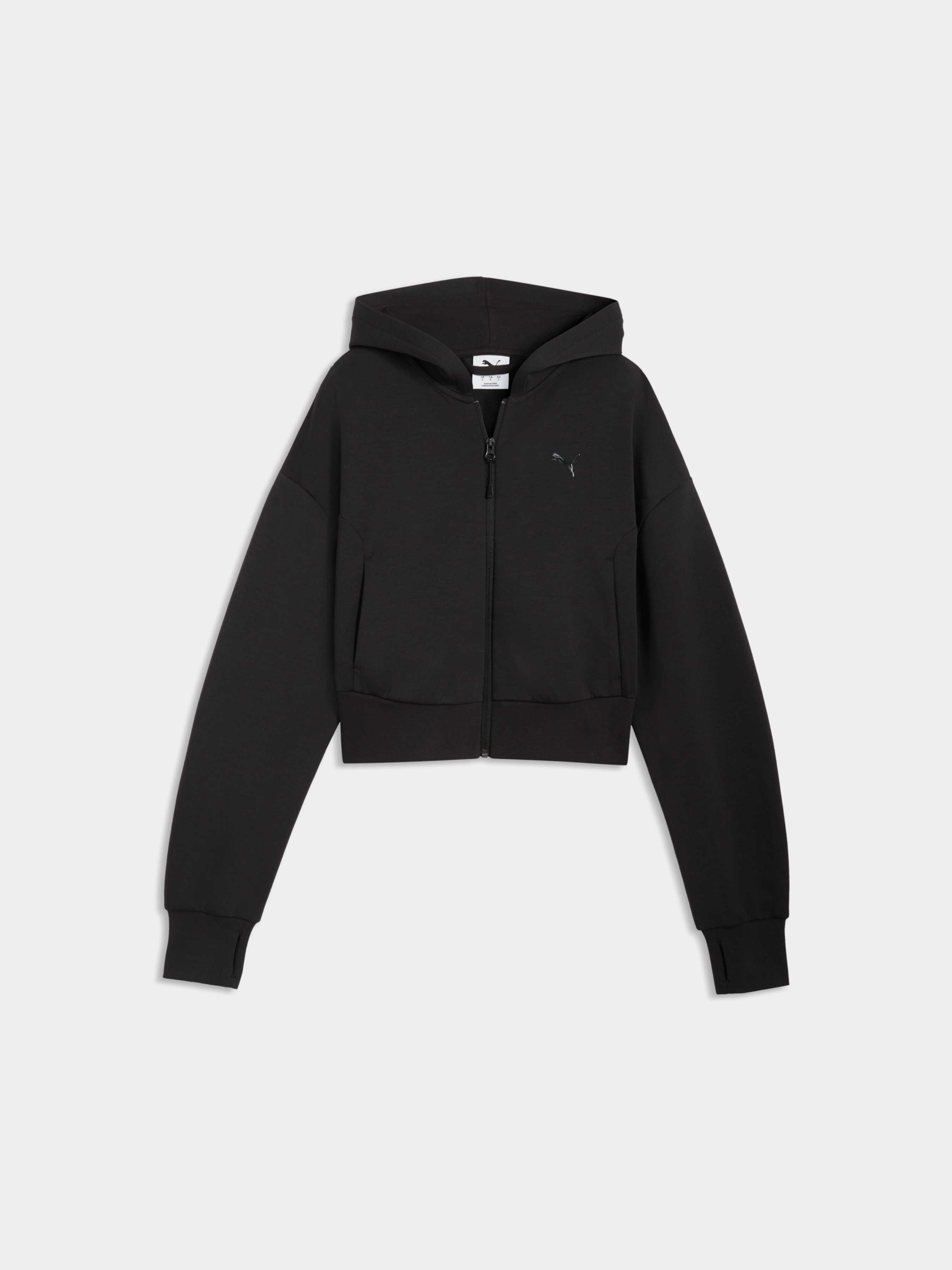 Жіноча Спортивна кофта PUMA Tech Sense Fz Hoodie Dk (634571_01) колір чорний, матеріал комбінований верх