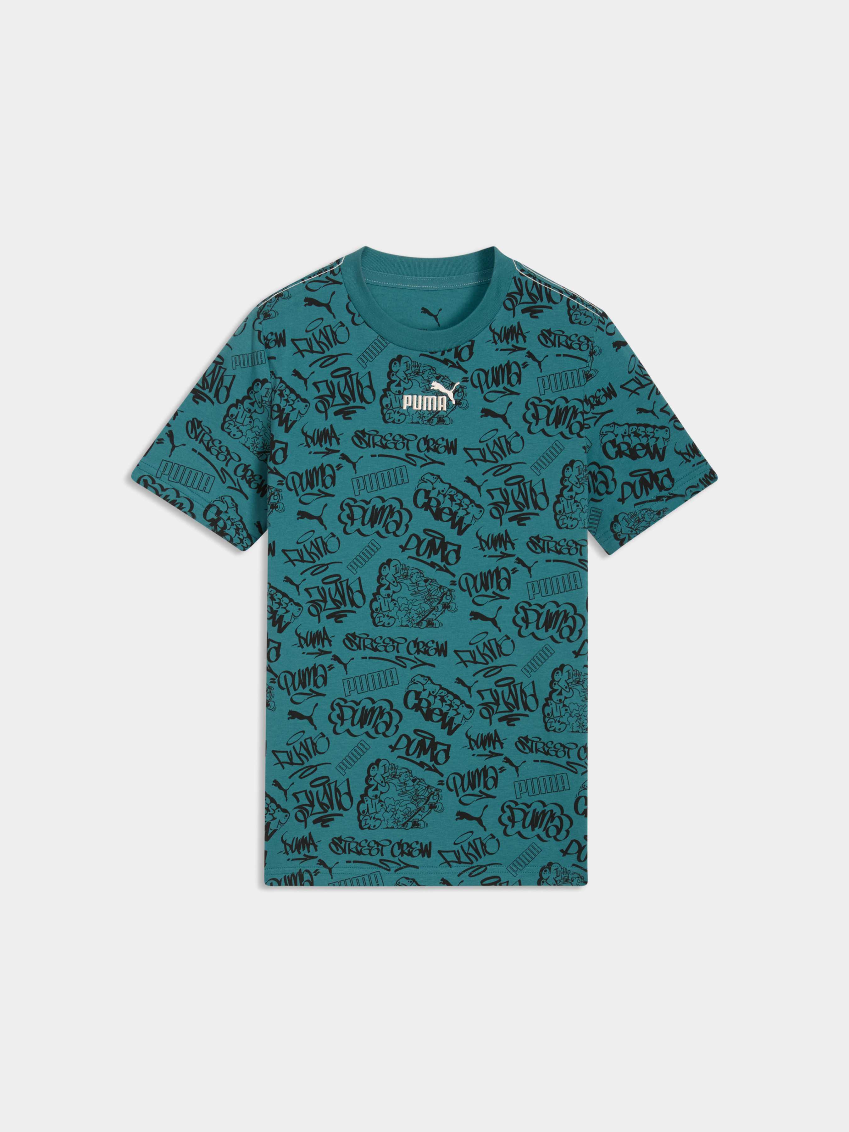 Дитяча Футболка PUMA Mid90s Aop Tee (691749_41) колір зелений, матеріал комбінований верх