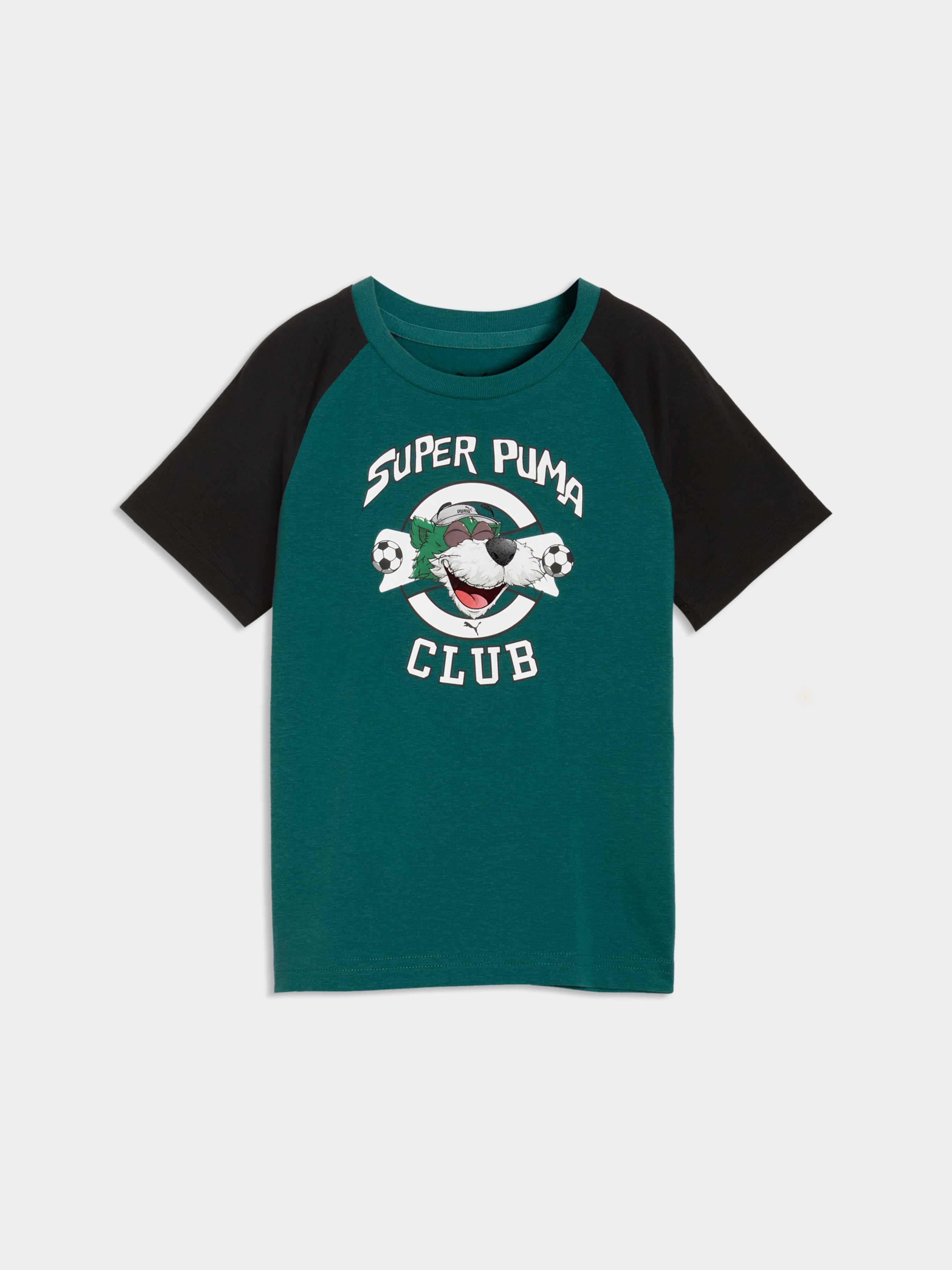 Дитяча Футболка PUMA Super Tee (691918_41) колір зелений, матеріал комбінований верх