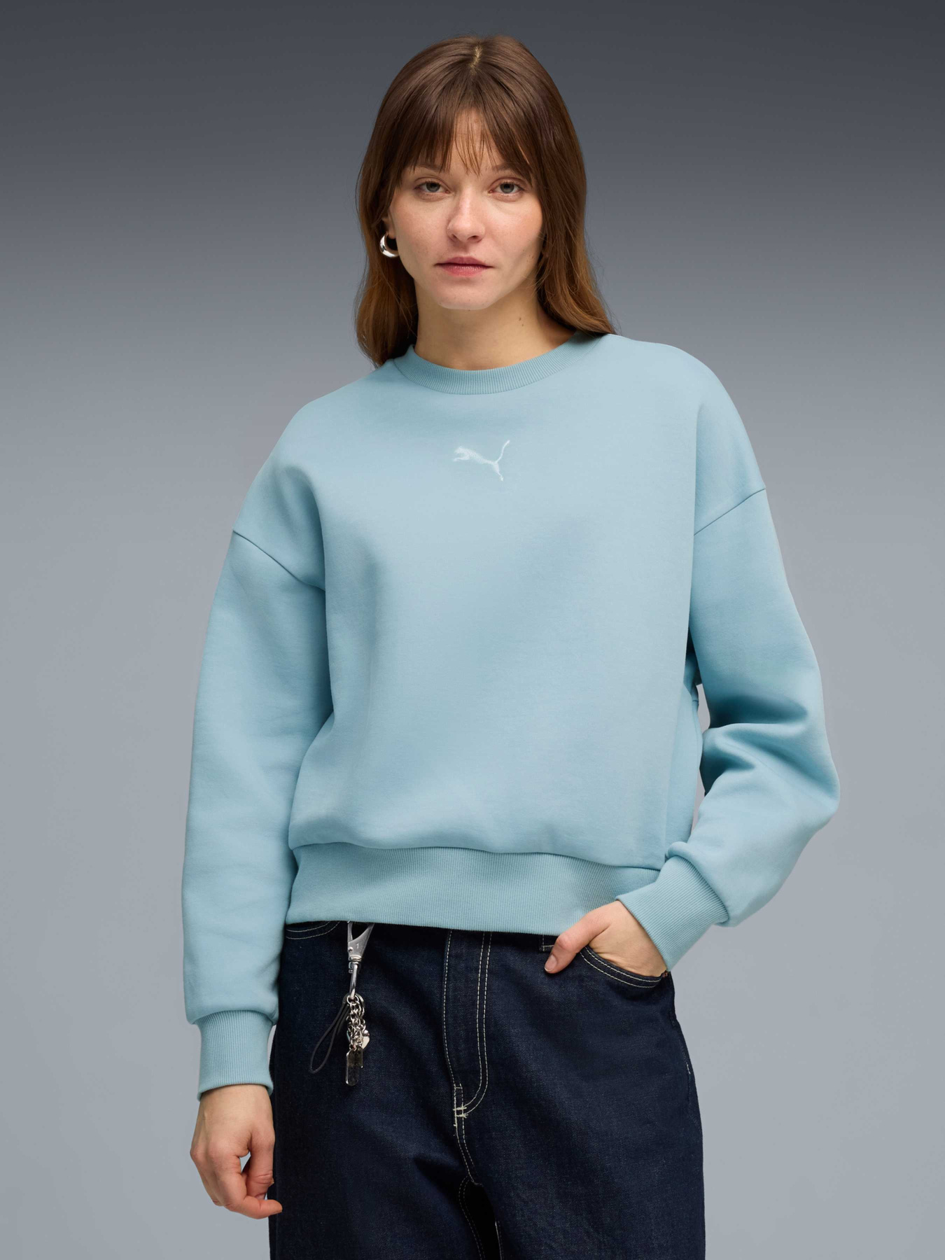 Свитшот PUMA Ess Elevated Crew Dk модель 634578 Фото