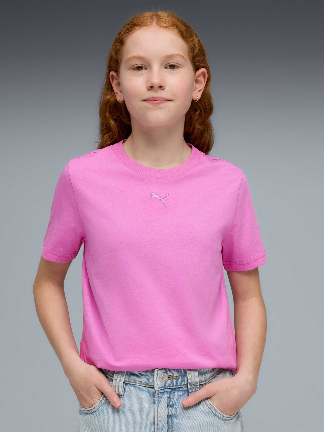 Футболка PUMA Ess Centered Cat Logo Tee G модель 692972 Фото