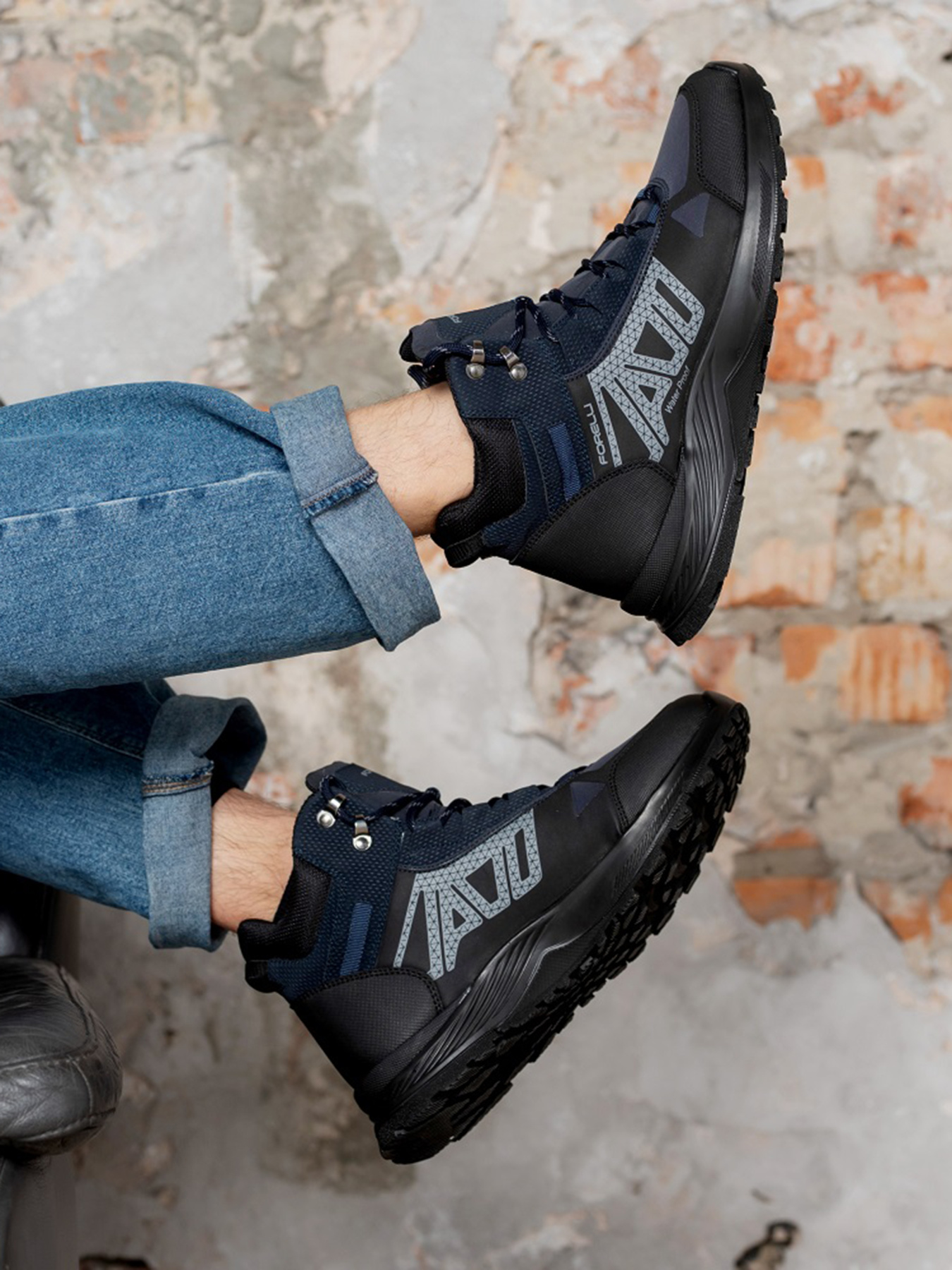 Мужские анатомические ботинки Forelli 7001 синие модель 7001-Blue Фото