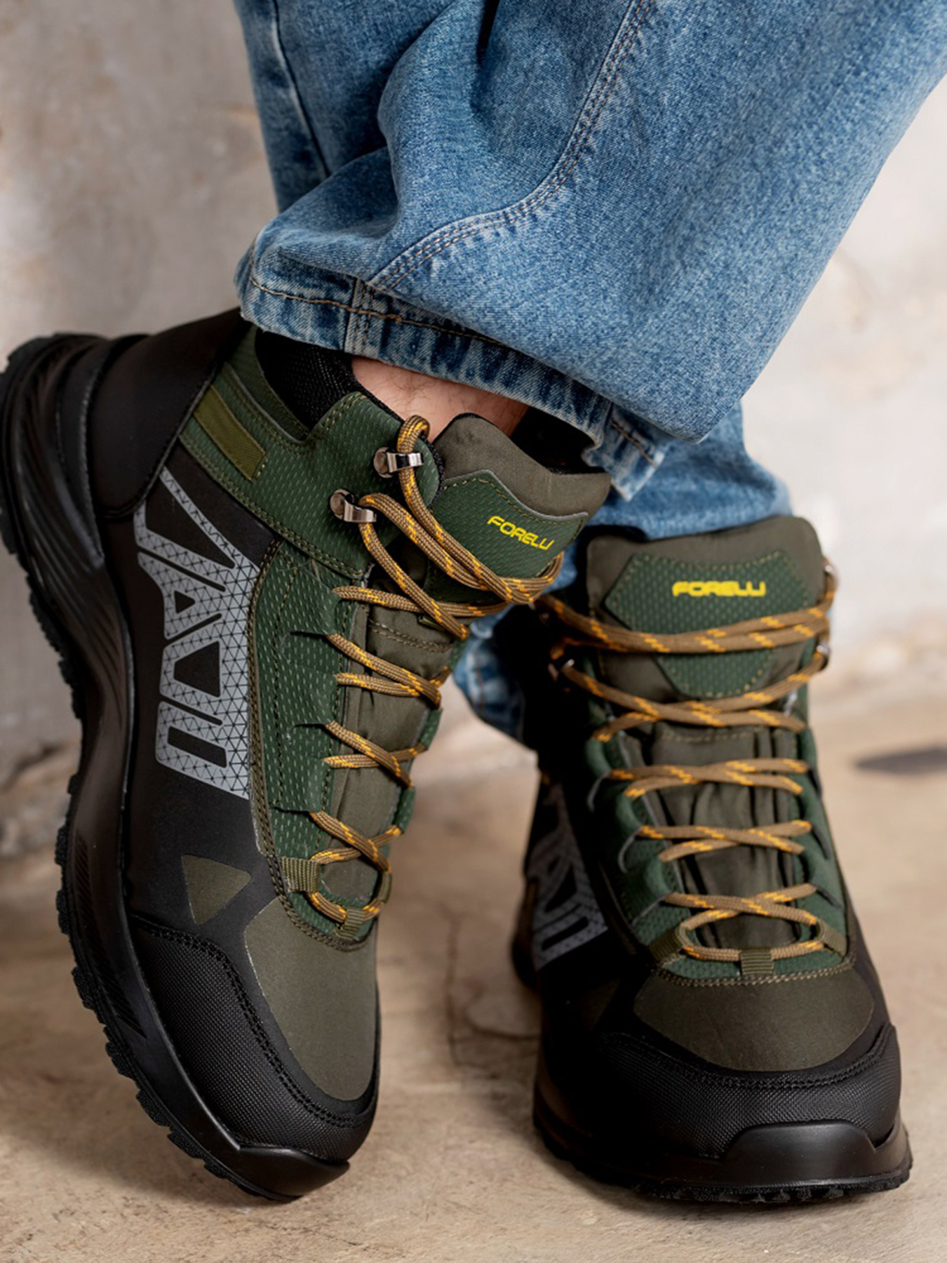 Мужские анатомические ботинки Forelli 7001 хаки модель 7001-Khaki Фото