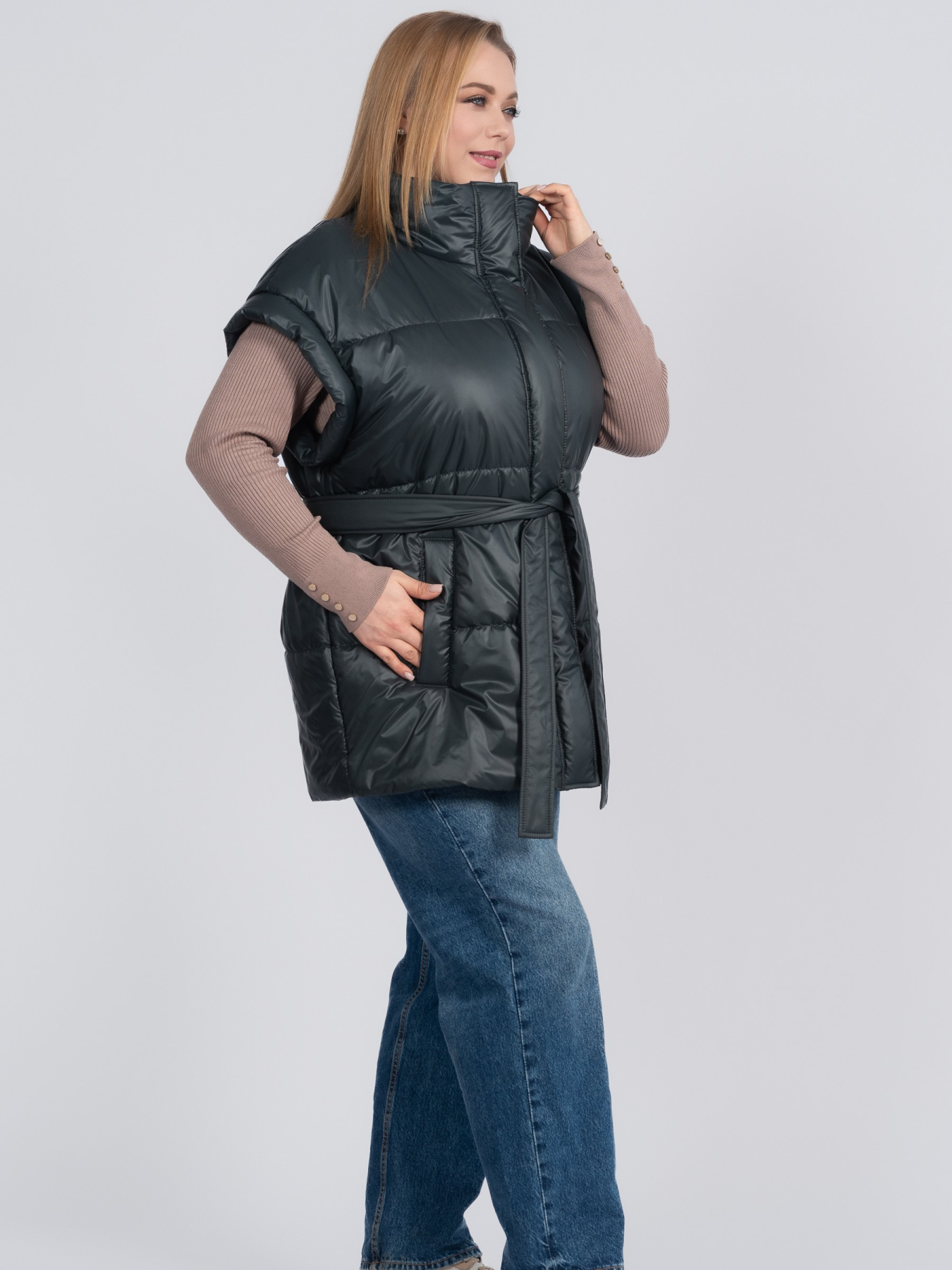 Жилетка женская весенняя больших размеров модель 1176-r Фото