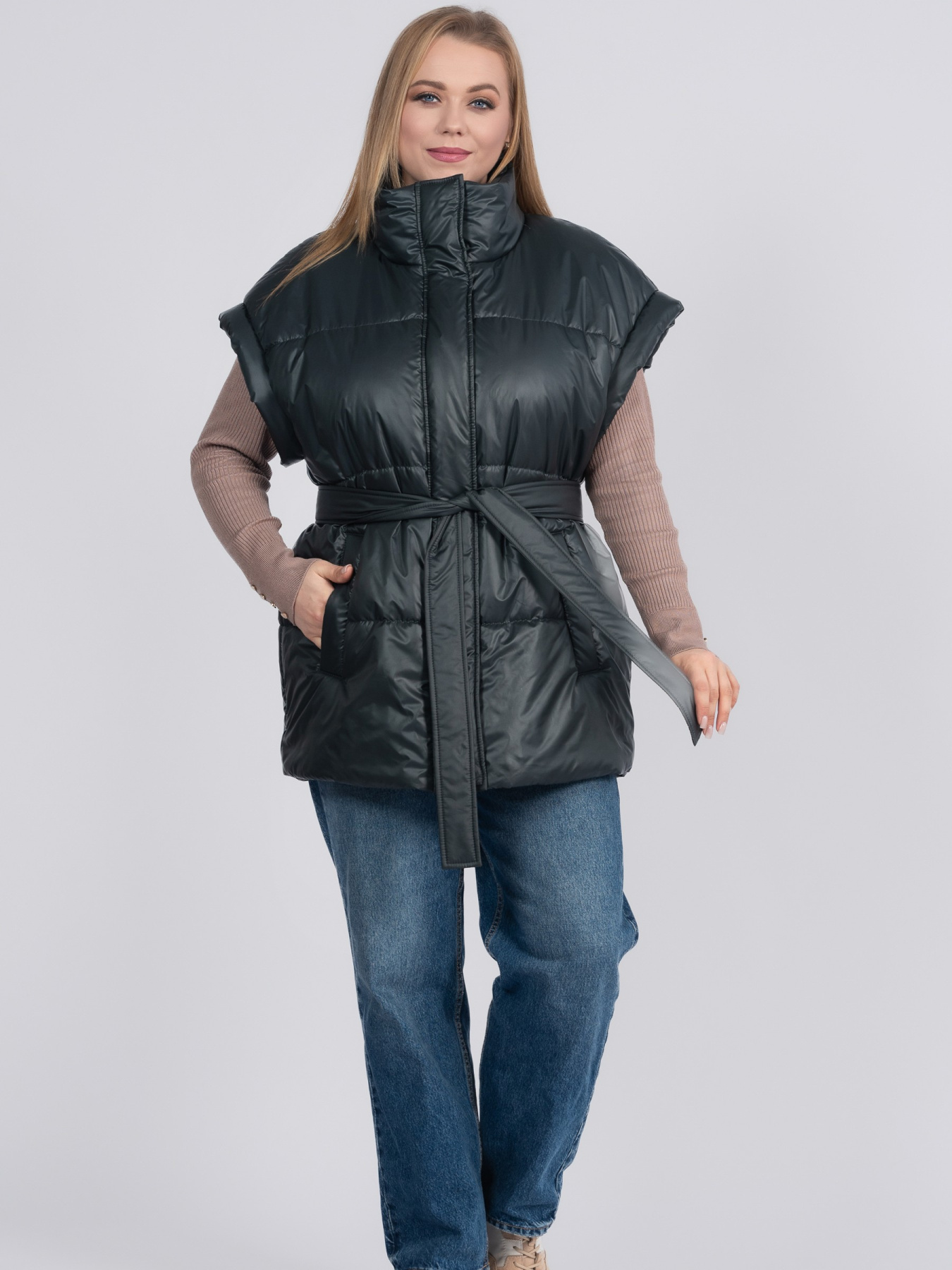 Жилетка женская весенняя больших размеров модель 1176-r Фото