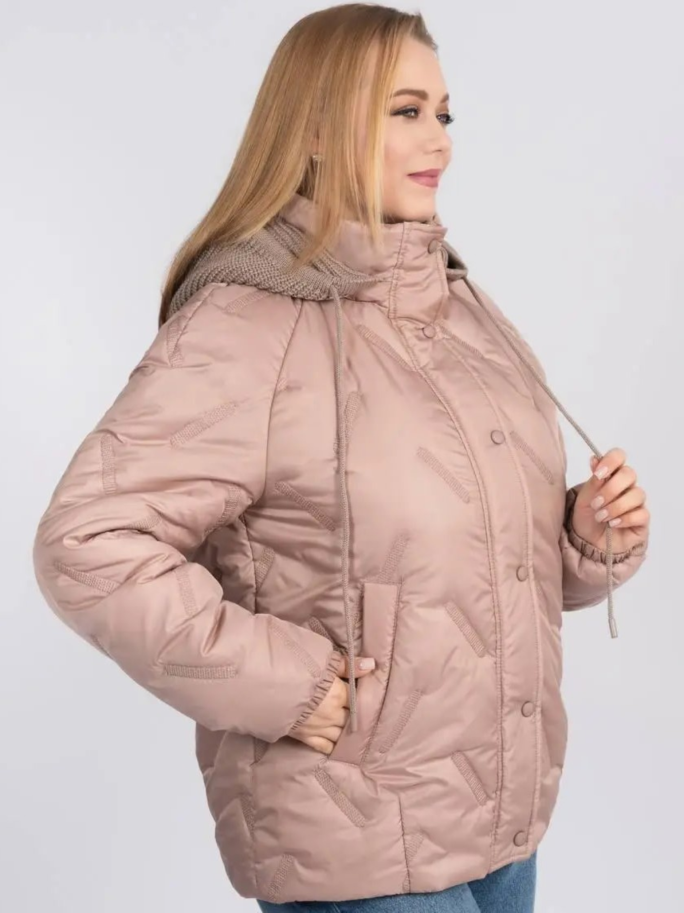 Женская куртка большого размера весенняя модель 1184-r Фото