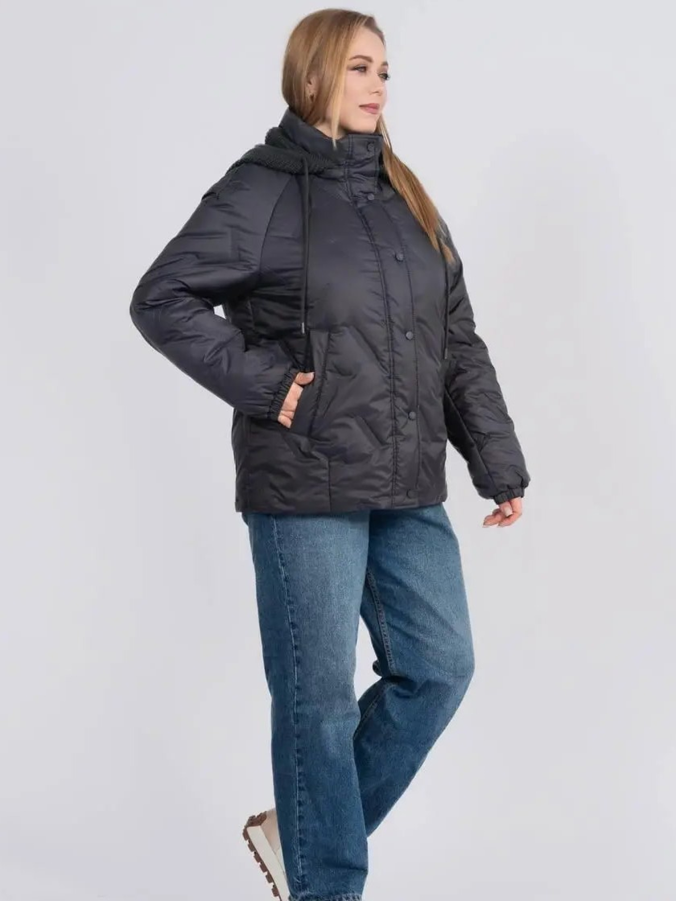 Жіноча куртка великого розміру весняна модель 1184-r Фото