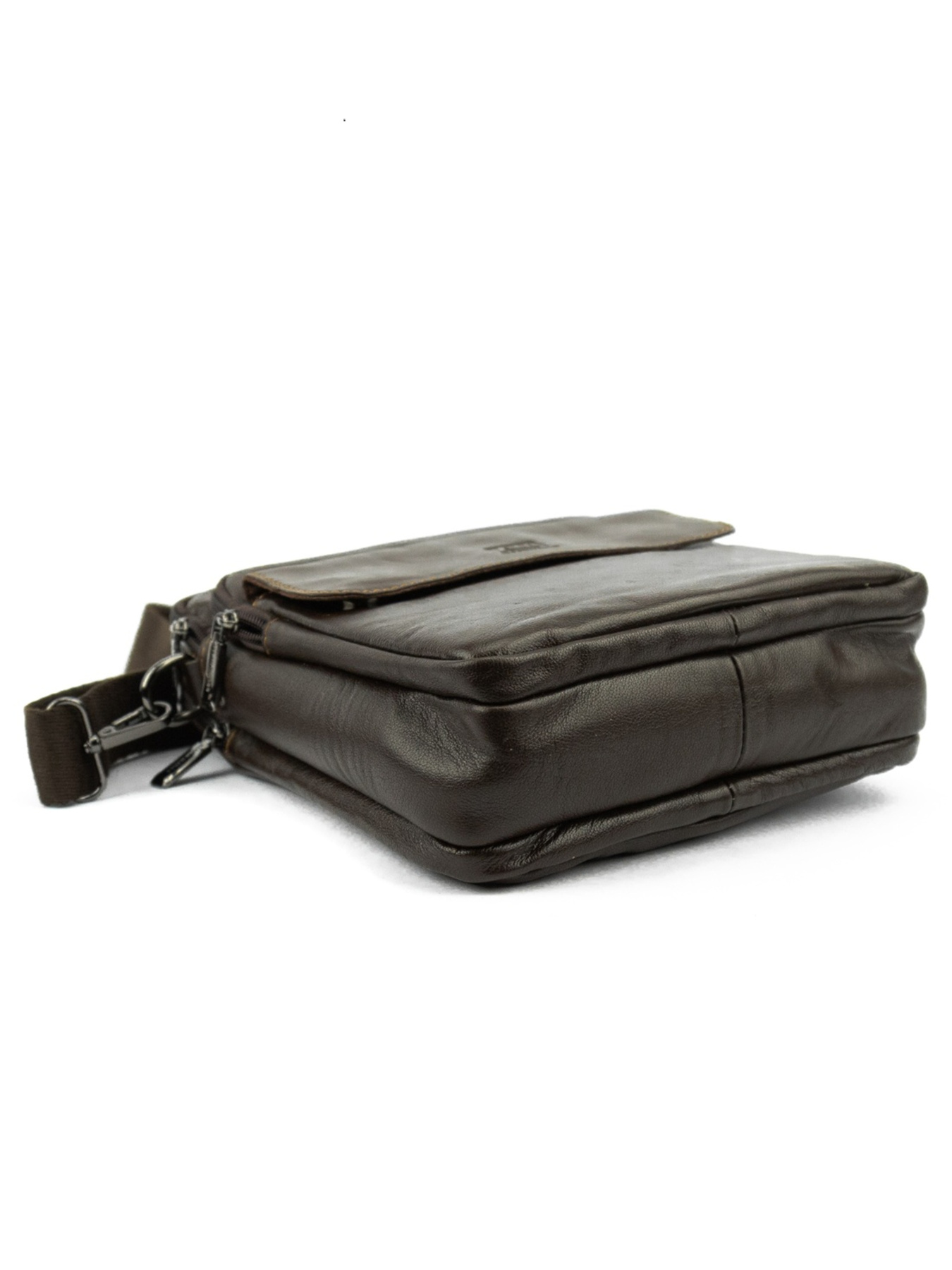 Мужской мессенджер через плечо из натуральной кожи с ручкой модель RR-10101DB Фото