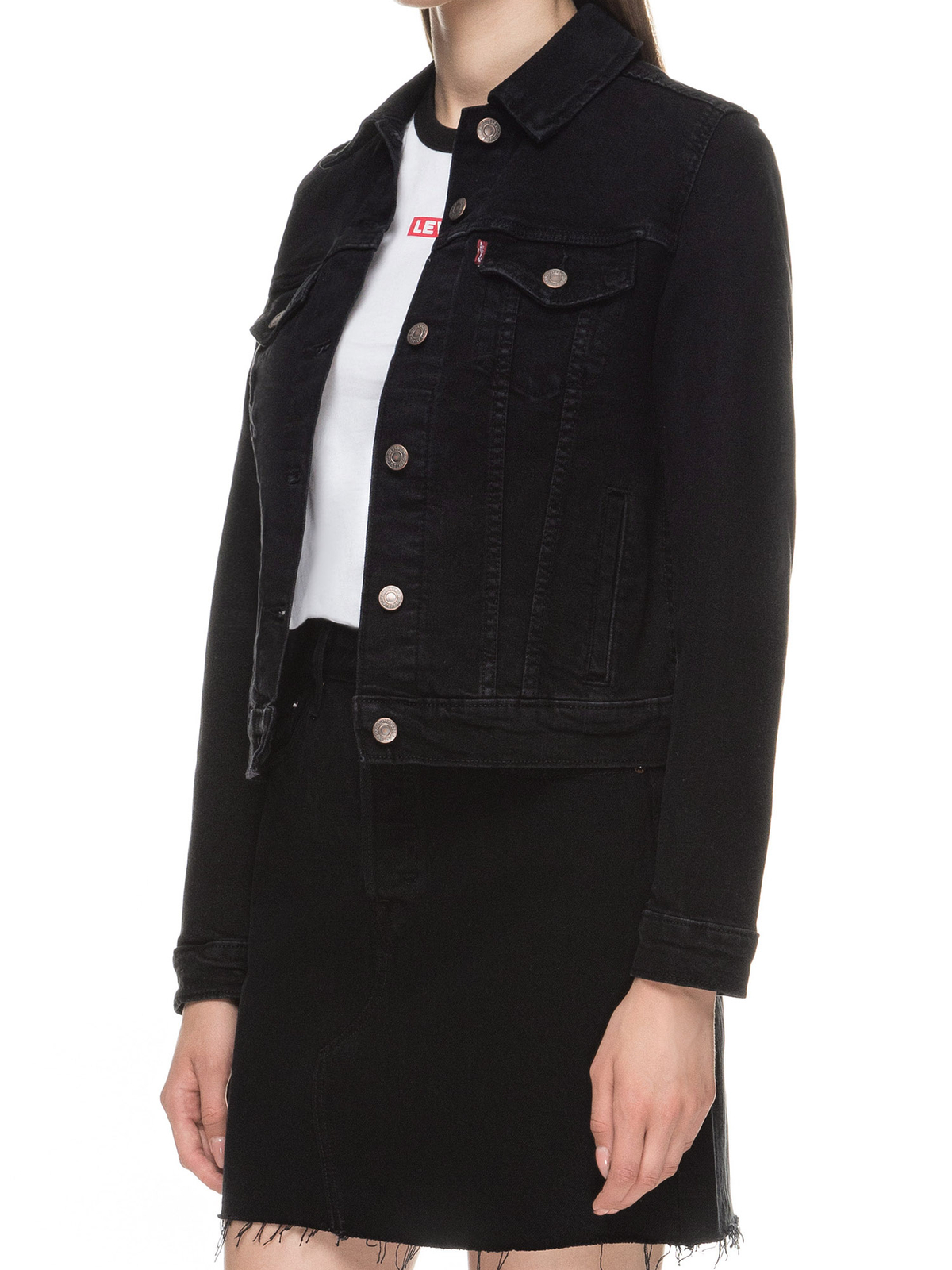 Бавовняна Жіноча Джинсова куртка Levi's  (29945-0070) колір чорний Levi's - купити в Україні