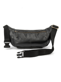 Мужская удобная сумка на пояс бананка через плечо из натуральной кожи повседневная городская много карманов модель RR-1395-1A Фото