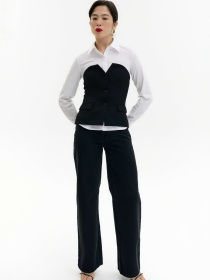 Корсет чорного кольору на гудзиках модель 4937.10 Фото