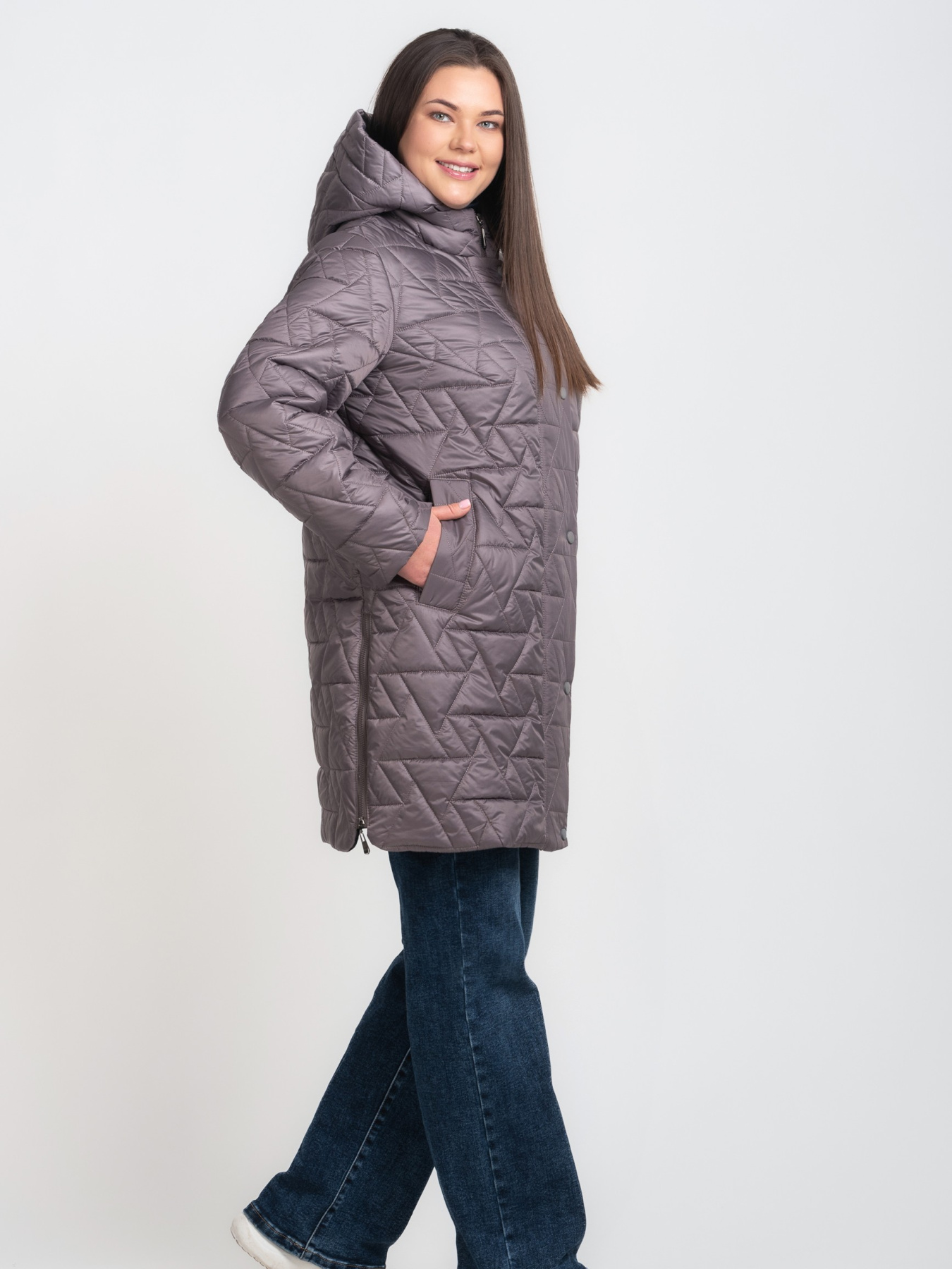 Куртка демисезонная женская больших размеров модель LR-209 Фото