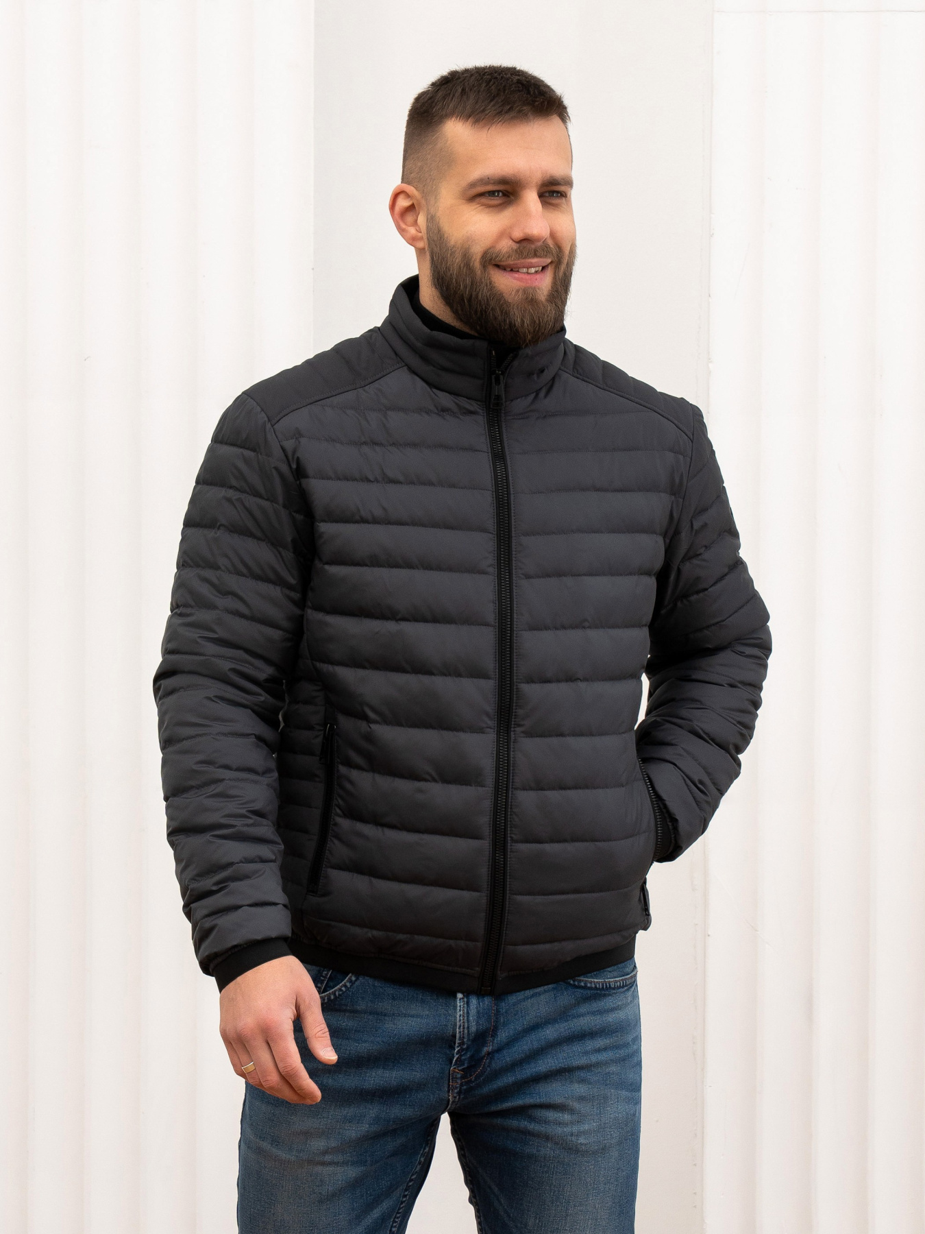 Куртка чоловіча демісезонна великого розміру модель 57-V Куртка чоловіча демісезонна великого розміру модель 57-V Фото