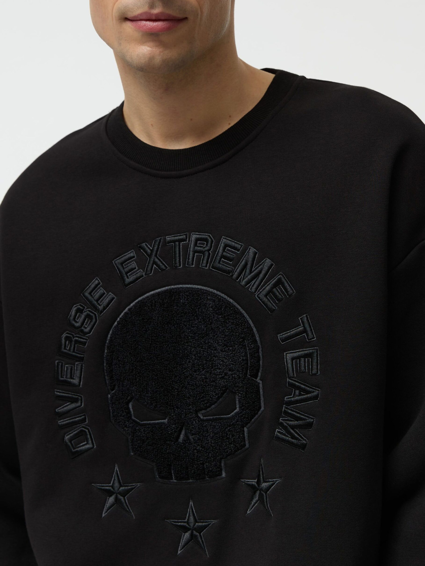 Свитшот мужской DEXT SKULL C1 с принтом черный модель 10048747 Фото