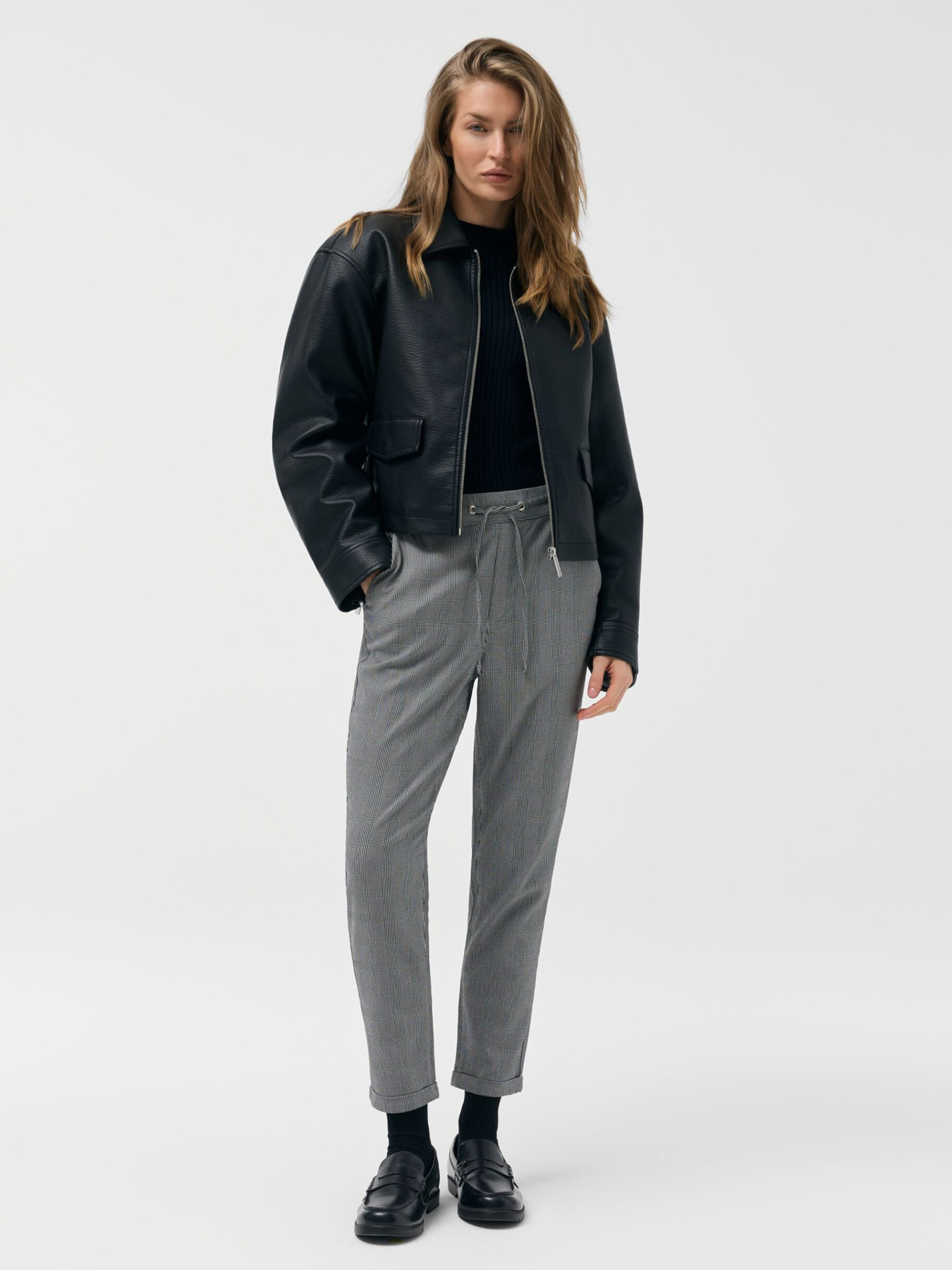 Брюки клетчатые женские RENDOS разноцветные модель 10048809 Фото