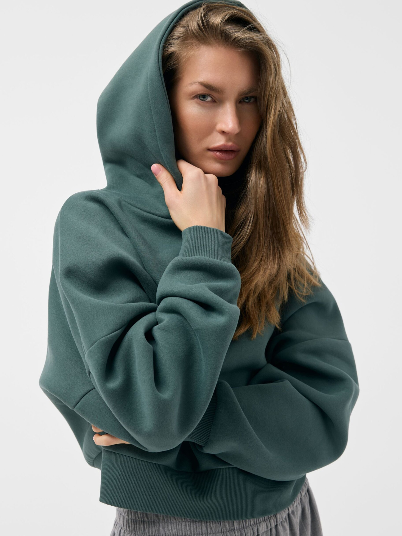 Худі жіноче FURRE B 261 вільного крою зелений модель 10048827 Фото