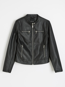 Куртка жіноча BANSHI зі штучної шкіри чорна модель 10048844 Фото