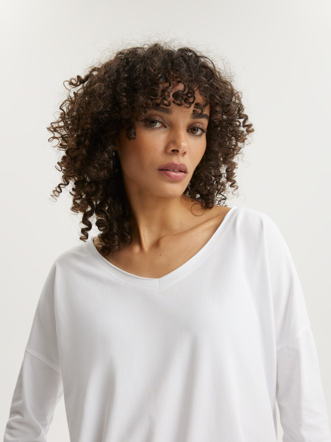 Лонгслив женский HEGBO B 261 со связкой белый модель 10048852 Фото