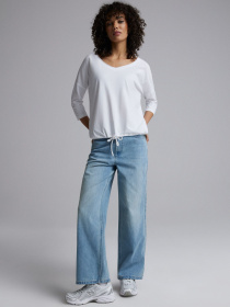 Лонгслив женский HEGBO B 261 со связкой белый модель 10048852 Фото