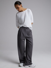 Лонгслив свободный женский LONSA B 261 с опущенными плечами белый модель 10048853 Фото