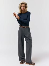 Лонгслив приталенный женский AMUSED 261 темно-синий модель 10048855 Фото